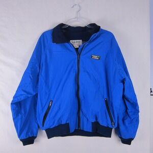 Vintage L.L. Bean Warm Up Jacket Men's Fleece Lined Full Zip Blue Size Womens XL